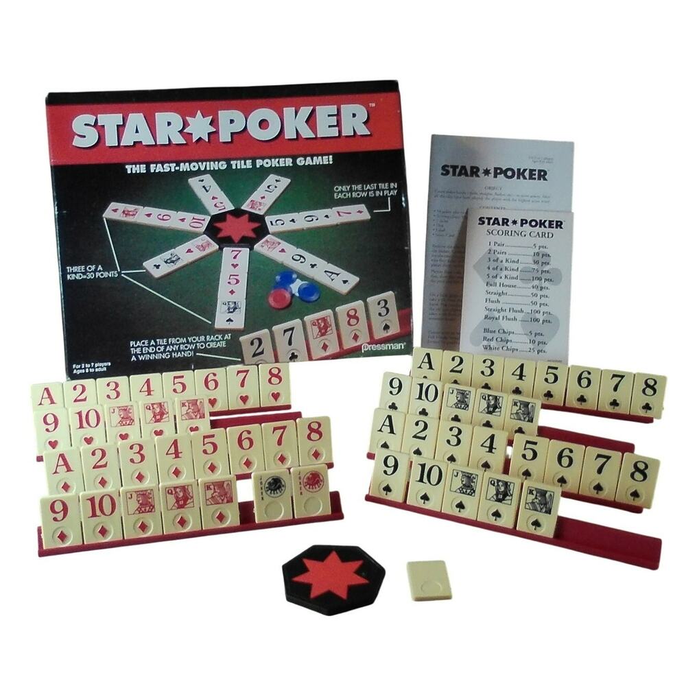 1994 Star Poker Pressman Toy #4425-NO Scoring Chips-Complete Otherwise